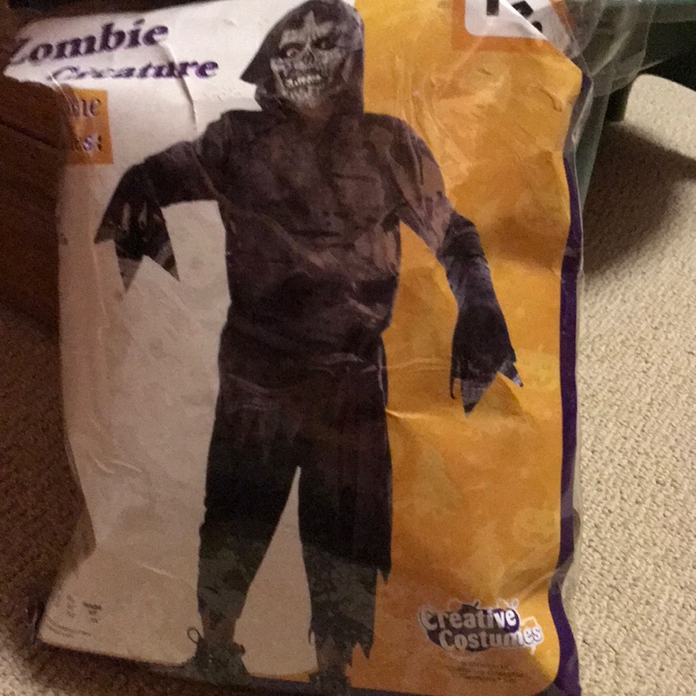 Zombie creature costume youth Lg